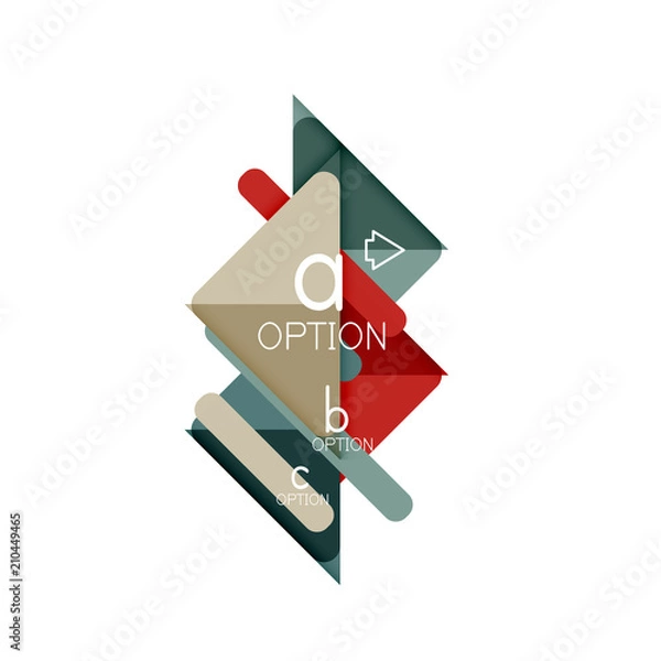 Fototapeta Triangle data visualization design, option infographic layout