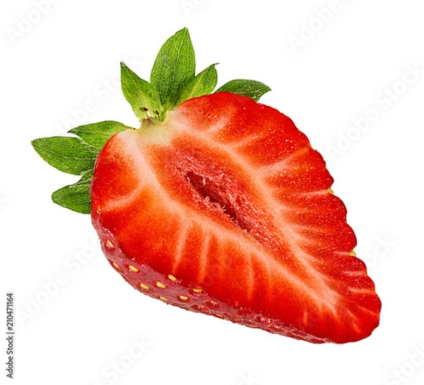 Fototapeta Fresh strawberry isolated on white background with clipping path
