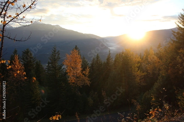 Fototapeta Sunset on mountain