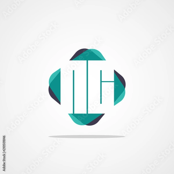 Fototapeta Initial Letter NC Logo Template Vector Design