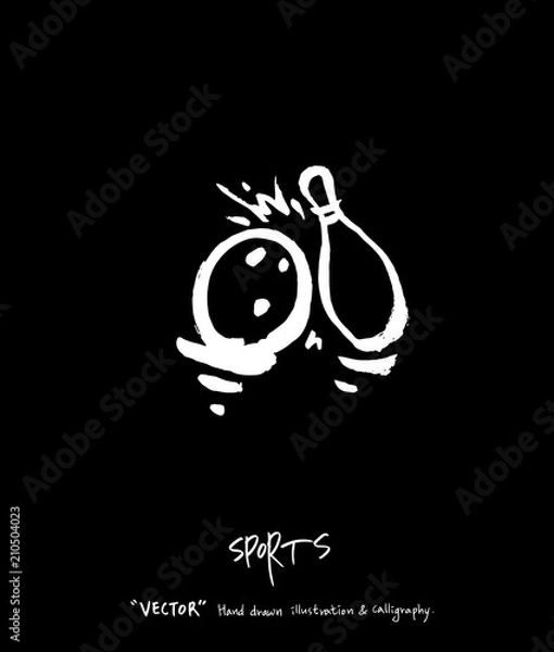 Fototapeta 스포츠 포스터 / 손으로 그린 스포츠 그림