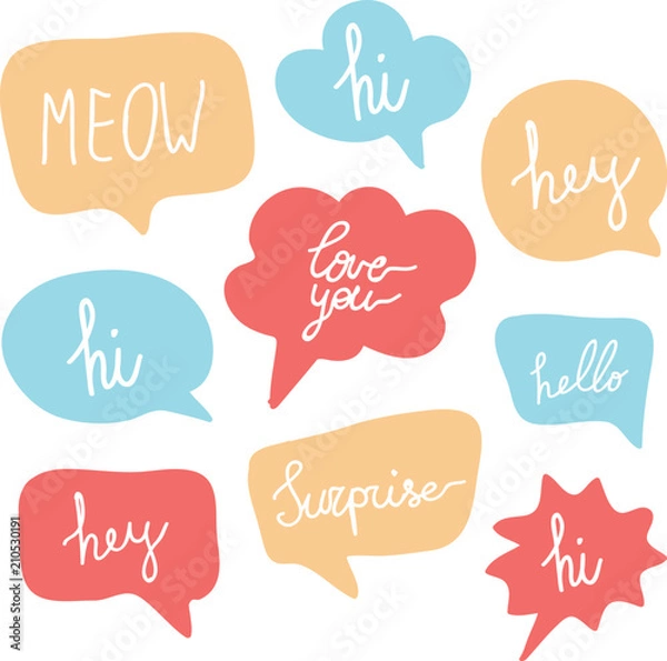 Obraz Colorful hand drawn speech bubbles