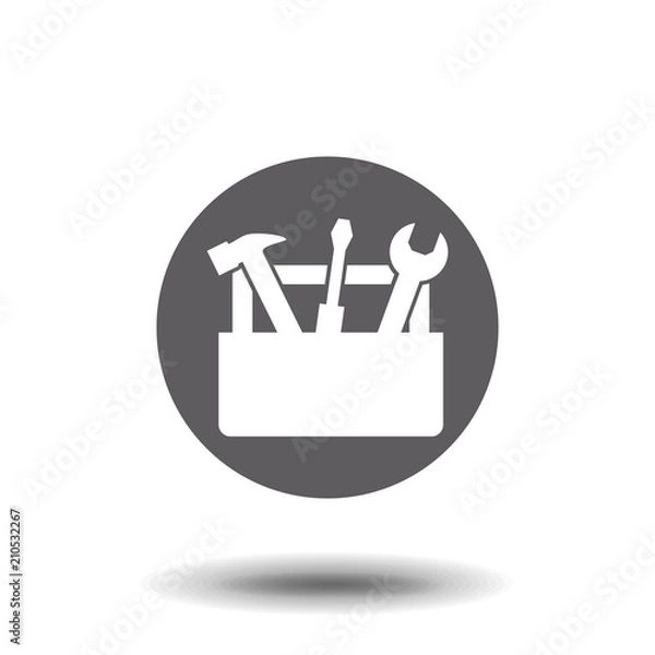 Fototapeta Tools Box icon. concept web buttons. vector illustration. Flat design style