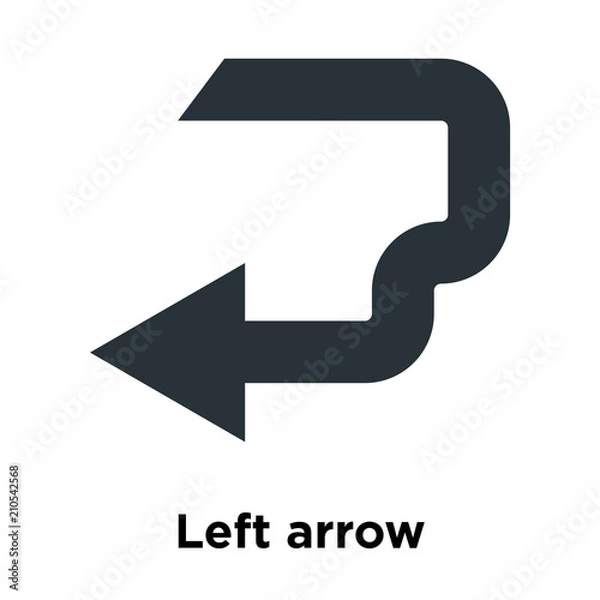 Obraz Left arrow icon vector sign and symbol isolated on white background, Left arrow logo concept