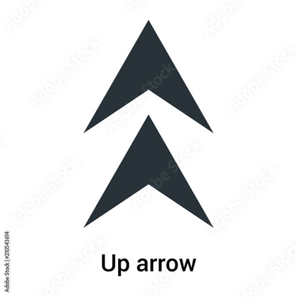Fototapeta Up arrow icon vector sign and symbol isolated on white background, Up arrow logo concept