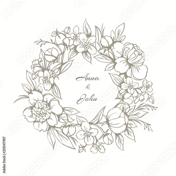 Obraz Floral frame, monogram