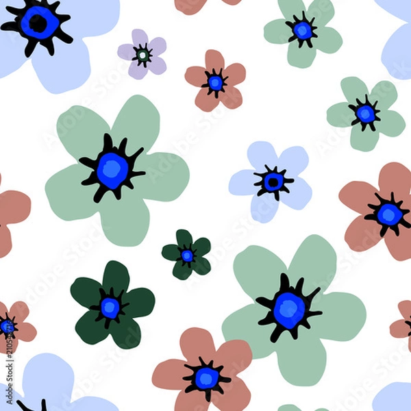 Fototapeta Simple floral pattern