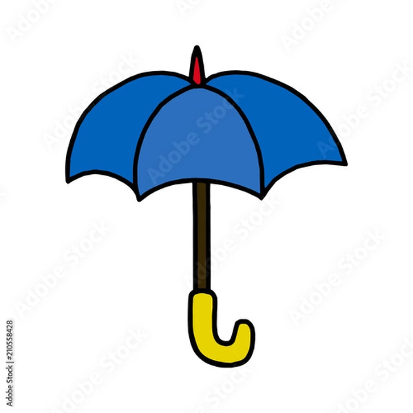 Obraz Umbrella cartoon illustration isolated on white background for children color book