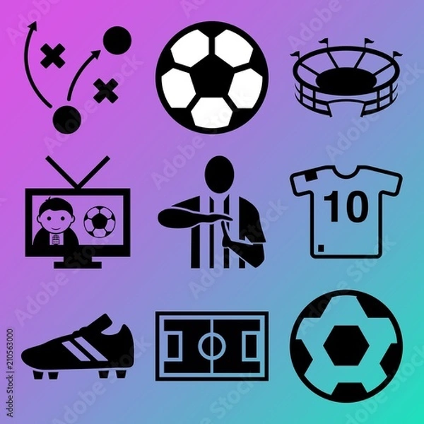 Obraz Vector icon set  about soccer with 9 icons related to team, football, sports, soccer and pair