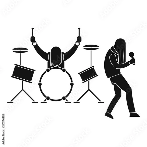 Fototapeta Rock band icon. Simple illustration of rock band vector icon for web design isolated on white background