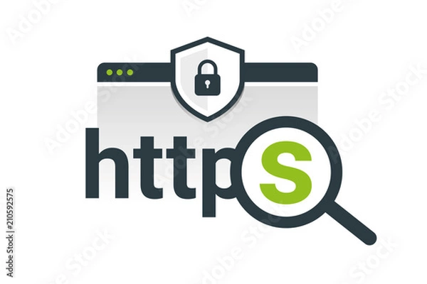 Fototapeta Magnifying glass. Data protection and internet security.