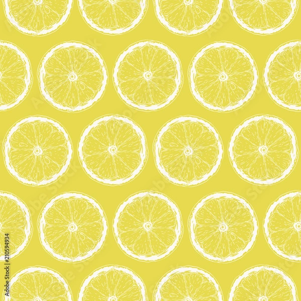 Fototapeta Seamless Pattern with Lemon Slices