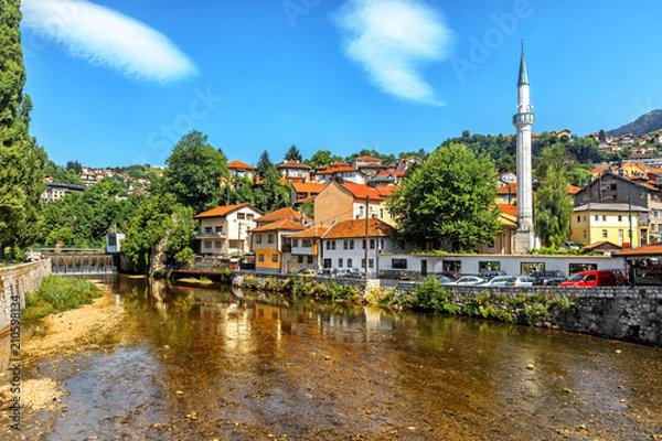 Fototapeta View of the historic centre of Sarajevo , Bosnia and Herzegovina
