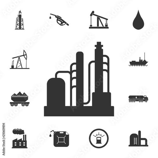 Fototapeta Refinery icon. Simple element illustration. Refinery symbol design from Petrol collection set. Can be used for web and mobile