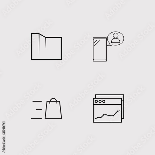 Obraz Data Analytics simple linear icons set. Outlined vector icons