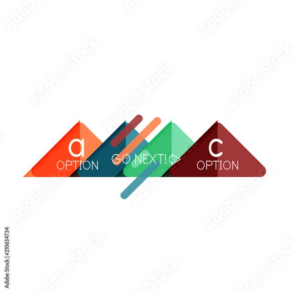 Obraz Triangle data visualization design, option infographic layout