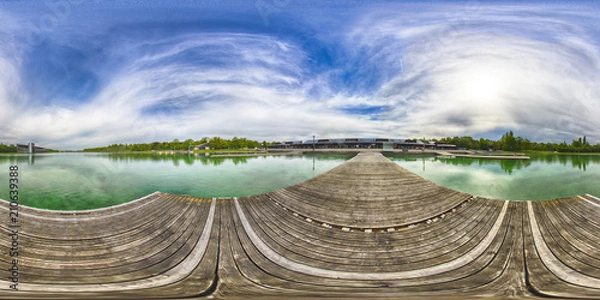 Fototapeta A Spherical 360 degrees seamless panorama view in equirectangular projection, panorama of natural landscape in Germany. VR content