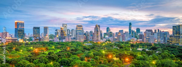 Obraz Bangkok City Horline z TOP View w Tajlandii