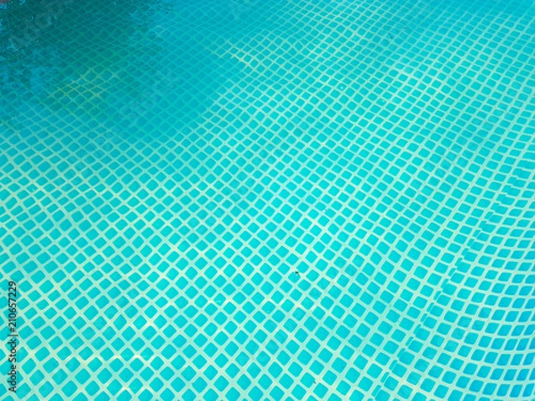 Fototapeta the bottom of the pool is blue mosaic