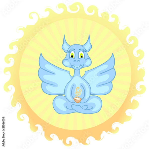 Obraz Yoga dragon with tea