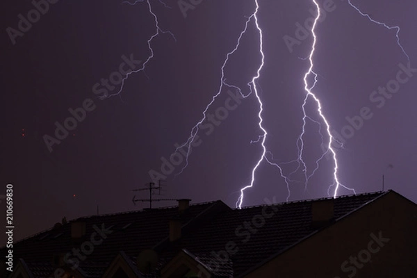 Fototapeta Lightning. Danger, charge.