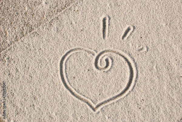 Fototapeta Creative valentine card with heart from salt. Space for text. Romantic bacground.