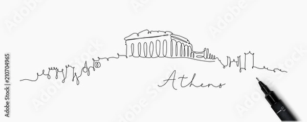 Obraz Ateny sylwetka linii pióra