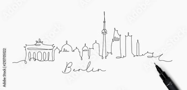 Obraz Berlin linia pióra sylwetka