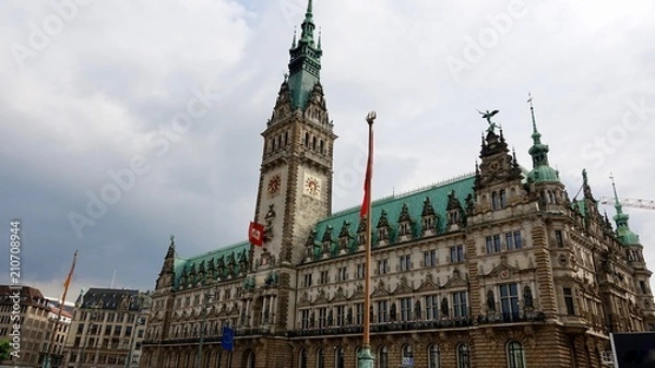 Fototapeta Hamburg Rathaus, Aussenansicht