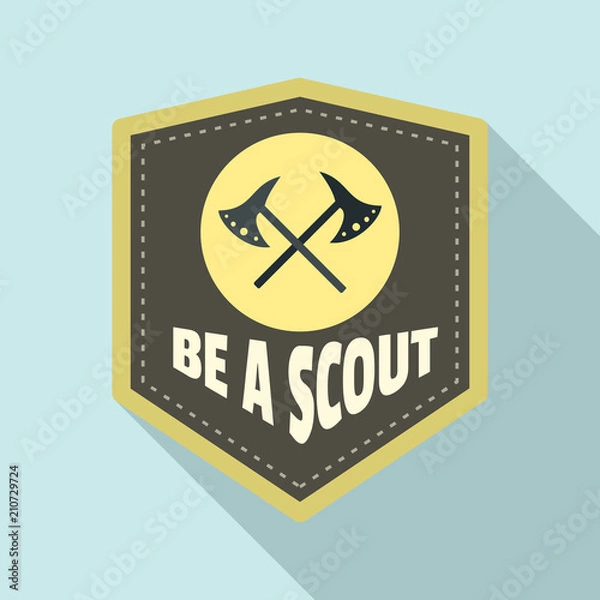 Obraz Be a scout axe logo. Flat illustration of be a scout axe vector logo for web design