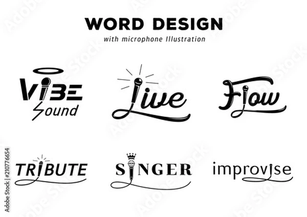 Fototapeta projekt tekstu z ilustracją mikrofonu