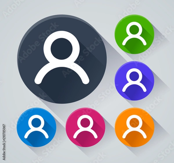 Fototapeta head circle icons with shadow