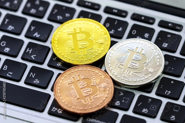 Obraz パソコンとビットコイン