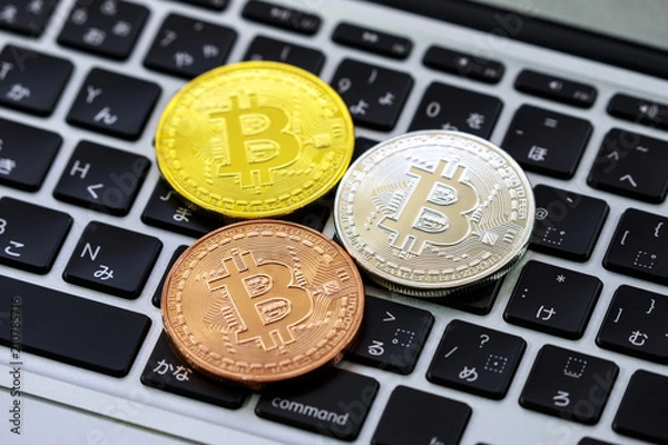 Obraz パソコンとビットコイン