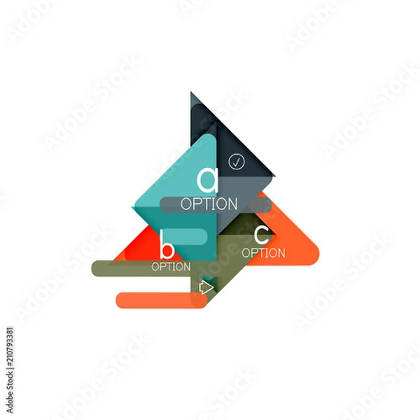 Fototapeta Triangle data visualization design, option infographic layout