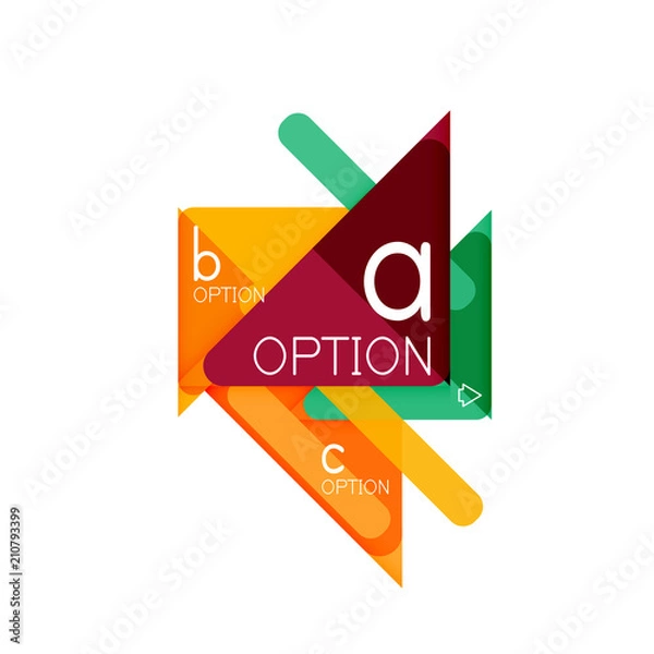 Fototapeta Triangle data visualization design, option infographic layout