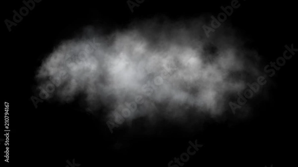 Fototapeta Abstract fog or smoke move on black background