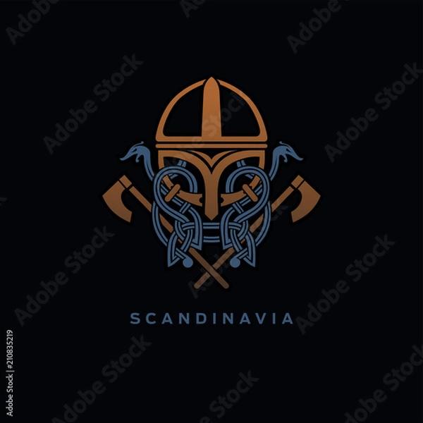 Obraz skandynawski projekt wikingów