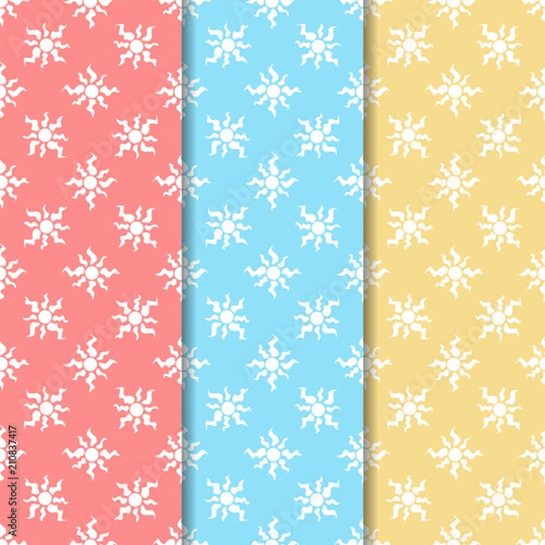 Fototapeta Geometric seamless pattern. Sun