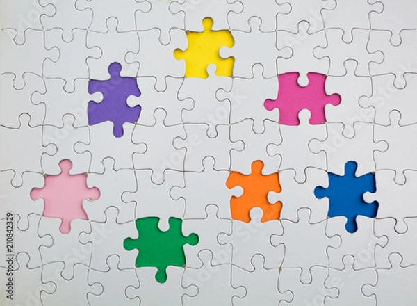 Fototapeta Missing few pieces in a jigsaw puzzle