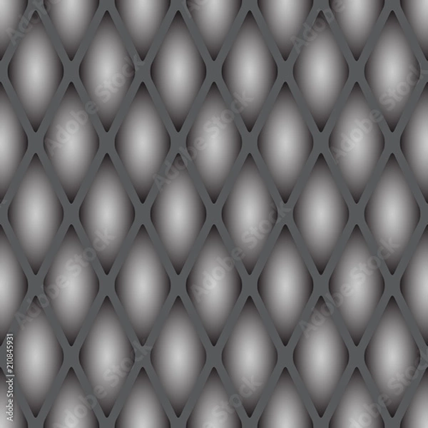 Fototapeta A sample of a seamless texture of a reptile's skin. Convex scales in gray tones.