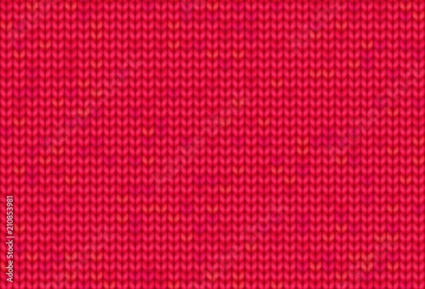 Obraz Red realistic knitted texture. Seamless pattern