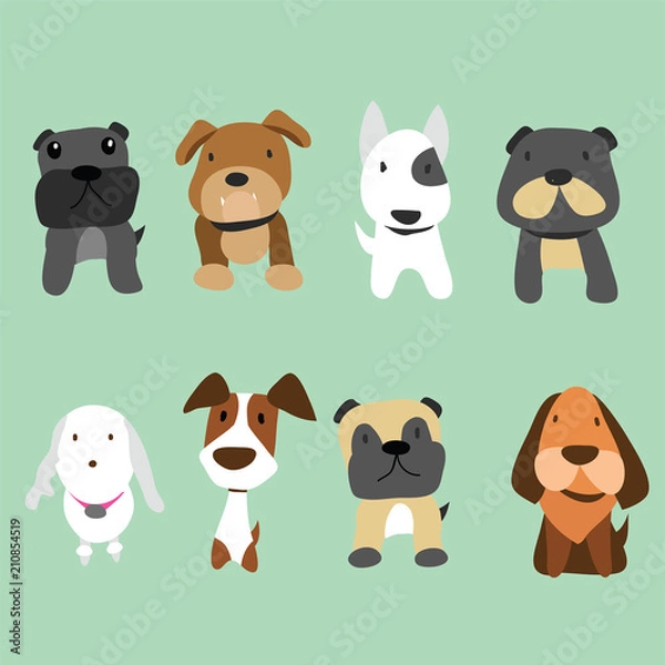 Fototapeta dogs vector collection design