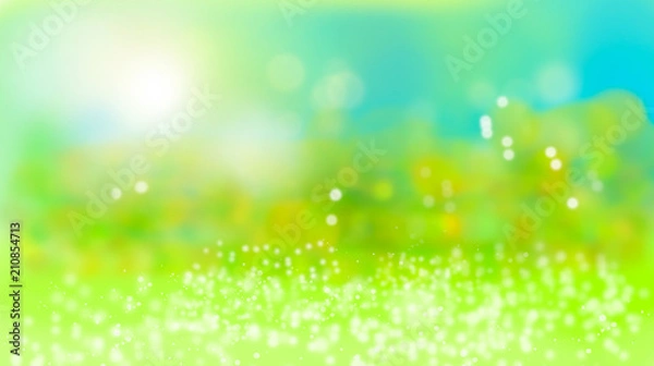Fototapeta Sommerlicher Bokeh Hintergrund mit Lensflares