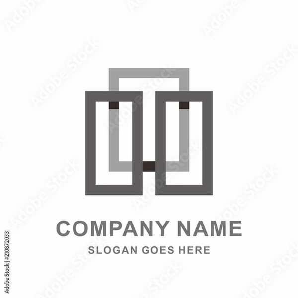 Fototapeta Monogram Letter T Geometric Square Space Cube Architecture Construction Business Company Stock Vector Logo Design Template
