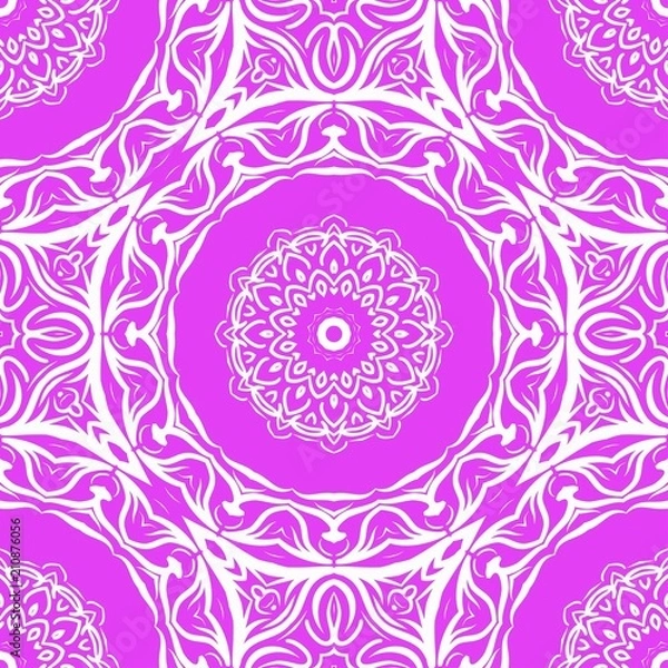 Fototapeta Unique, abstract floral color pattern. Seamless vector illustration. For design, wallpaper, background, print