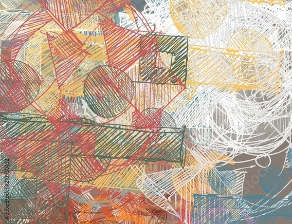 Fototapeta Abstract painting on canvas. Hand made art. Colorful texture. Modern artwork. Strokes of fat paint. Brushstrokes. Contemporary art. Artistic background image.