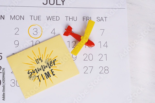 Obraz Summer Calendar Schedule.