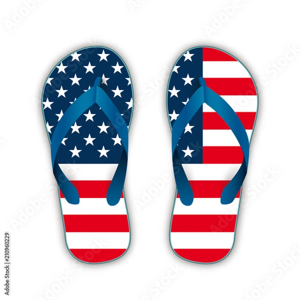 Fototapeta Flip-Flops USA Flag