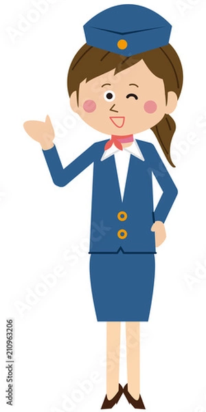 Fototapeta ポップなバスガイドorキャビンアテンダント　紹介